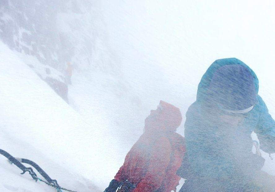 Suzana EL Massri in Scotland with Slovenian climbers Sara Jaklic (pictured) and Marija Jeglic (photographer). [Photo] Marija Jeglic
