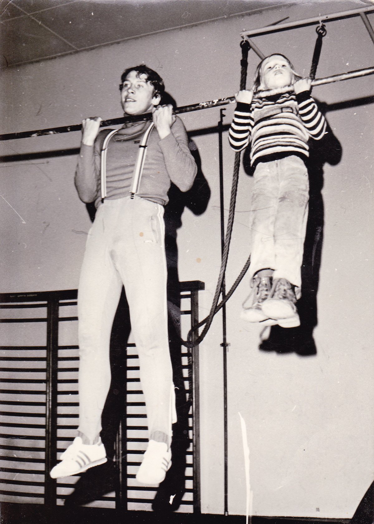 Zaplotnik training with one of his sons. [Photo] Nejc Zaplotnik collection