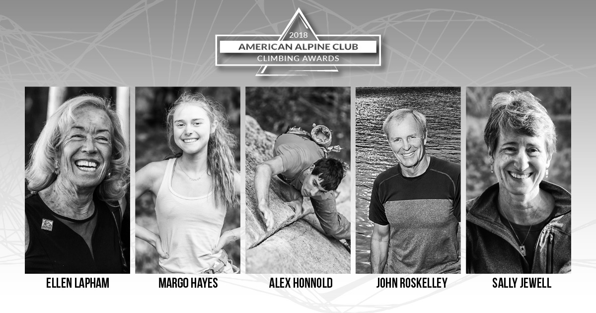 The 2018 recipients of the American Alpine Club Climbing Awards