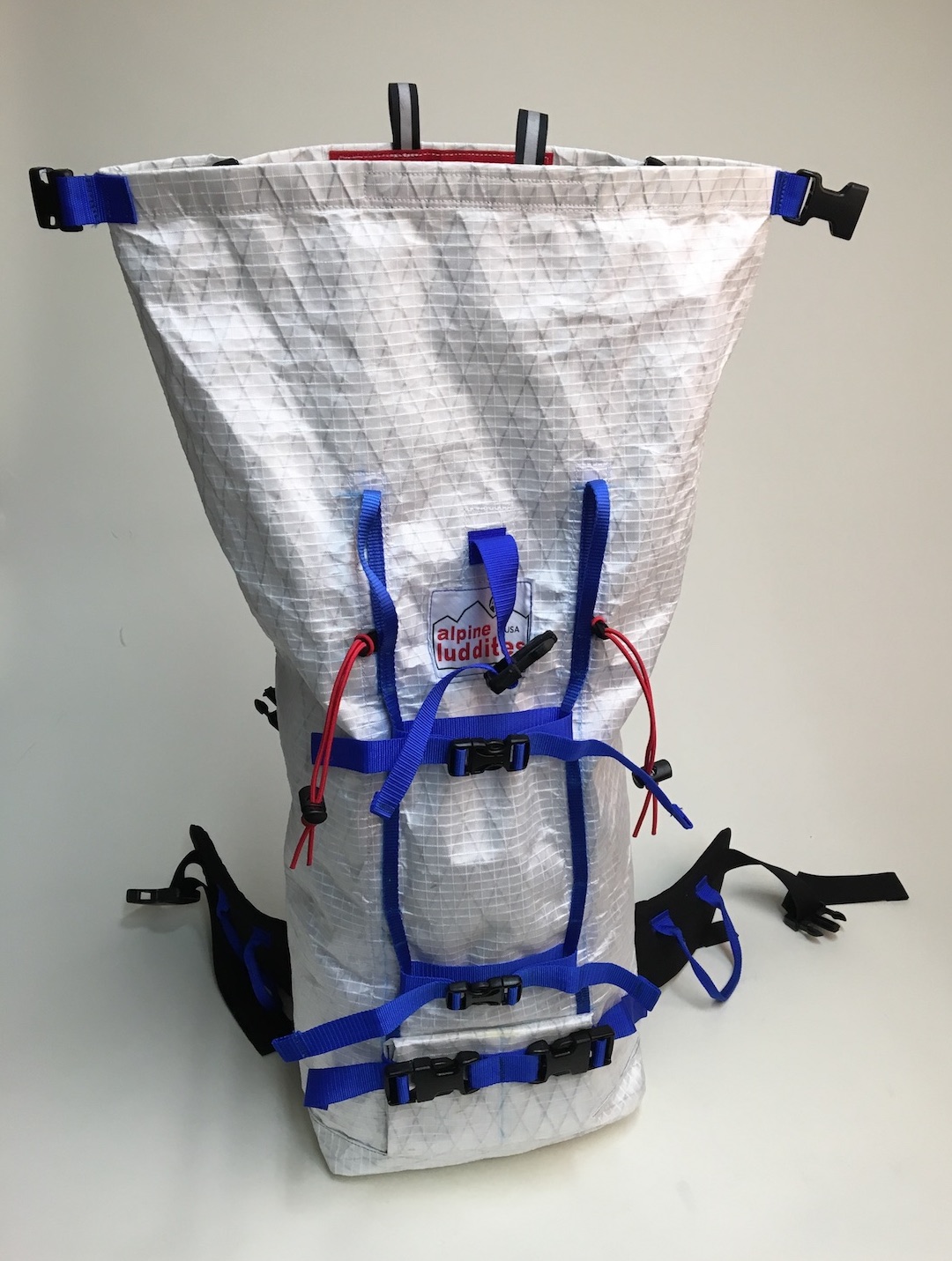 The pack features a roll-top closure, similar to a dry bag, which is open in this photo. [Photo] Paula Wright