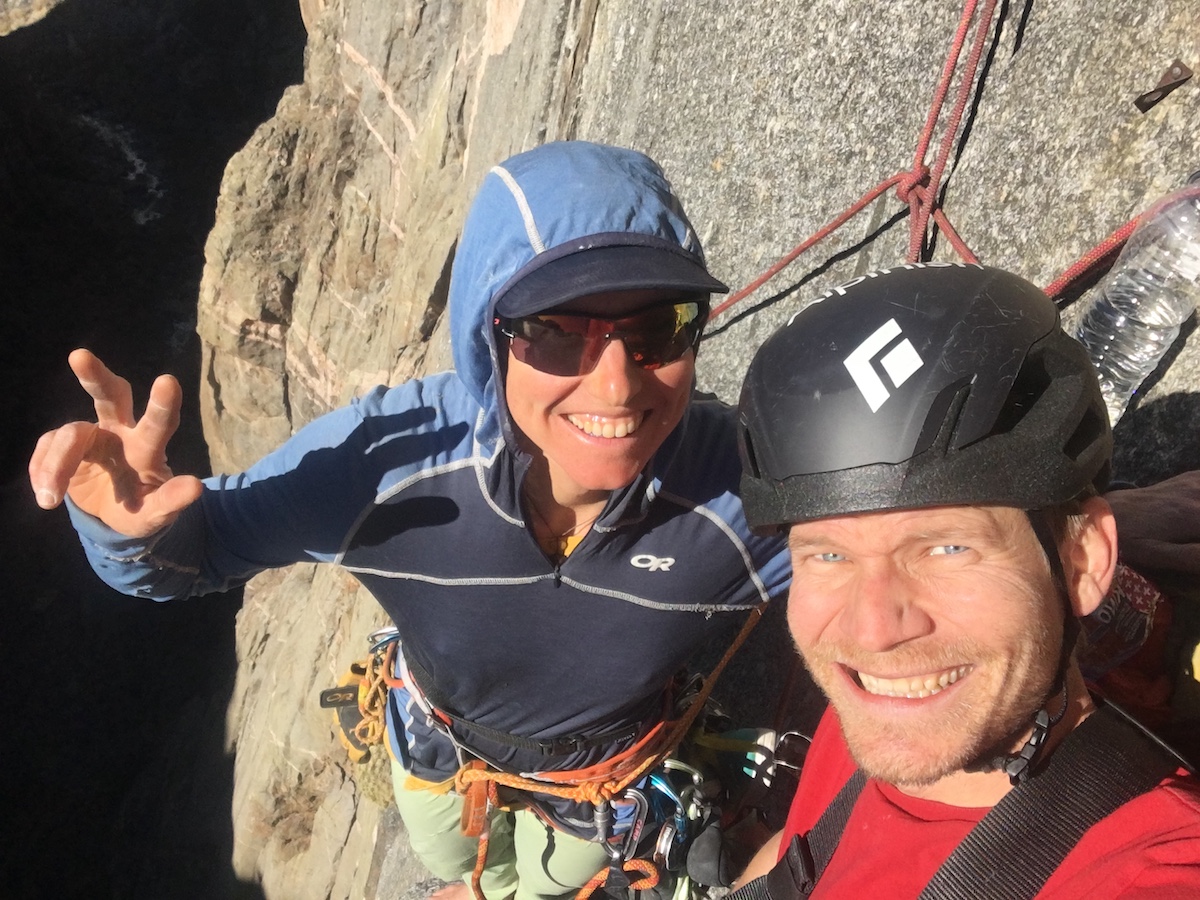 The author with Madaleine Sorkin on the Hallucinogen Wall, Black Canyon of the Gunnison National Park, Halloween 2020. [Photo] Derek Franz