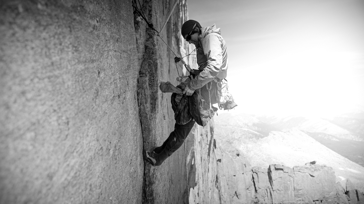 Madaleine Sorkin on the Diamond of Longs Peak. [Photo] Henna Taylor/Summer Taylor