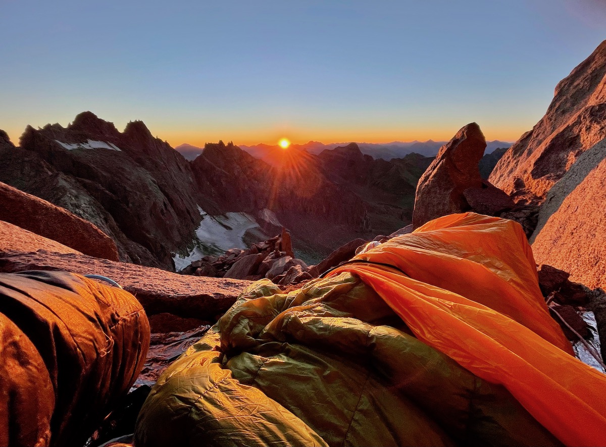 Sunset from below Mt. Sill, after Vitaliy Musiyenko stopped early because of 30+ mph winds (Miwok, Mono/Monache, Shoshone and Paiute land). [Photo] Vitaliy Musiyenko