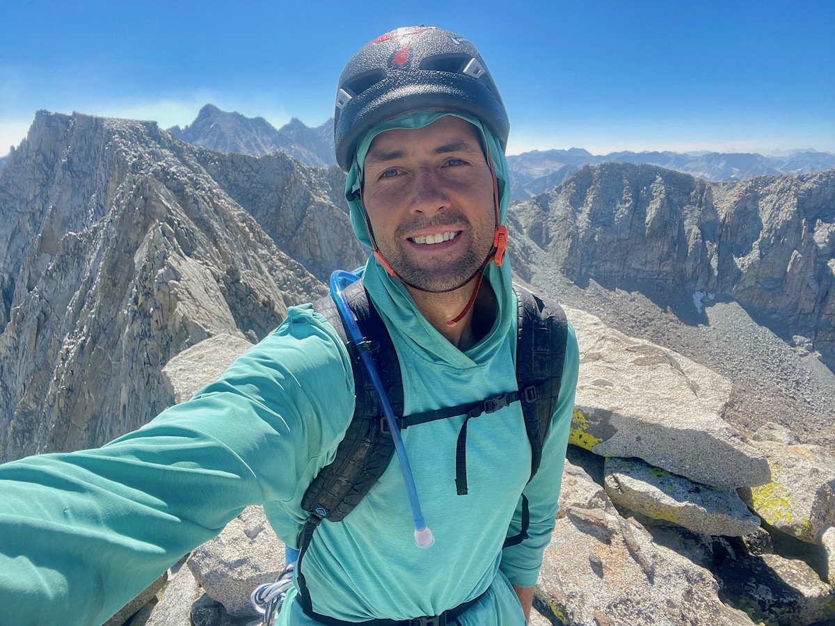 Musiyenko after traversing from Mt. Goode to Trapezoid. [Photo] Vitaliy Musiyenko