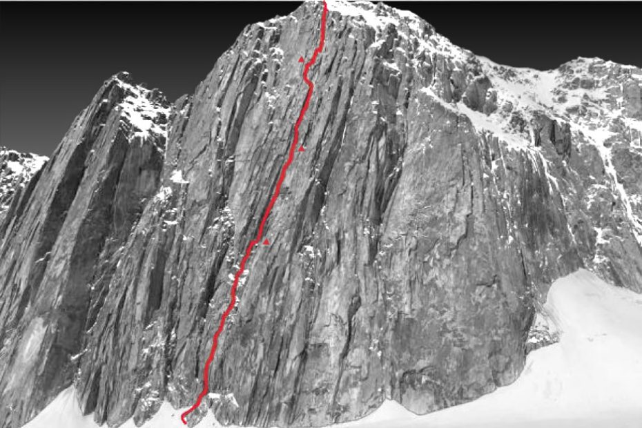 Tears of the Dragon (Russian Grade 6B, A3 M5, 1150m) marks the second ascent of the Great Wall (5120m) via the northeast face. [Photo] Team archive