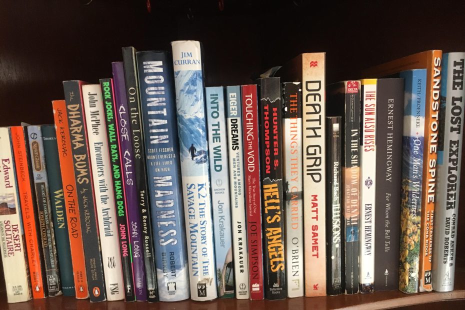 A climber's bookcase. [Photo] Derek Franz