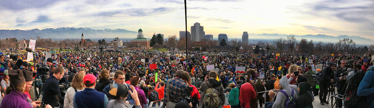 One of the rallies in support of the monuments held at the Utah State Capitol. [Photo] Marc Coles-Ritchie, courtesy of Bears Ears Inter-Tribal Coalition