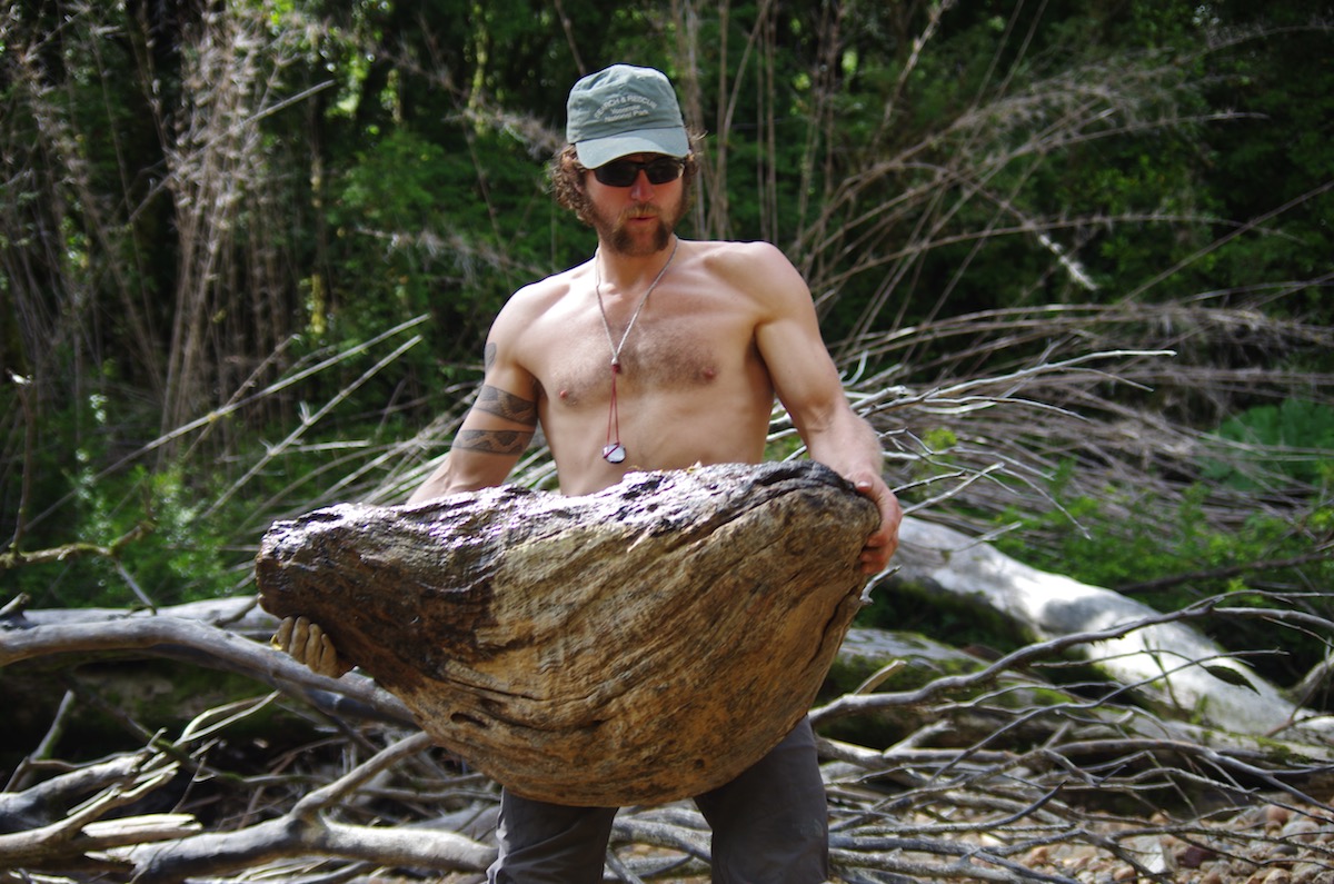 Niels building a fire pit at the base of his new route in Northern Patagonia [Photo] Althea Rogers
