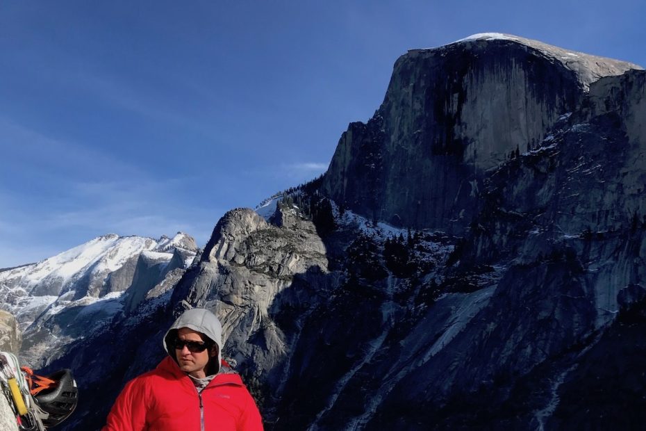 The author on Washington Column wearing the Patagonia Mirco Puff Storm Jacket. [Photo] Andy Hoeckel