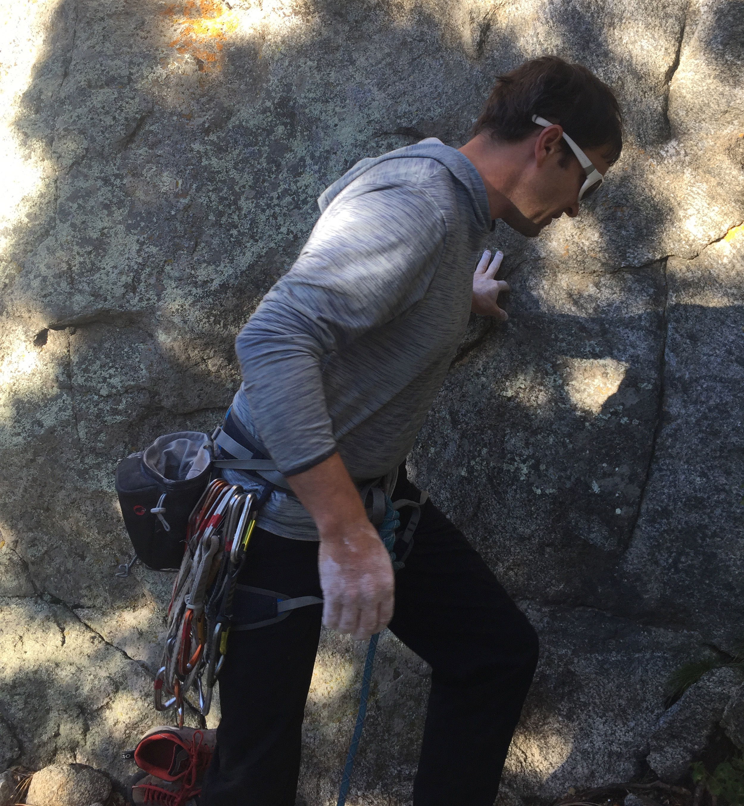 The author between pitches in Colorado's Boulder Canyon. [Photo] Chris Van Leuven collection