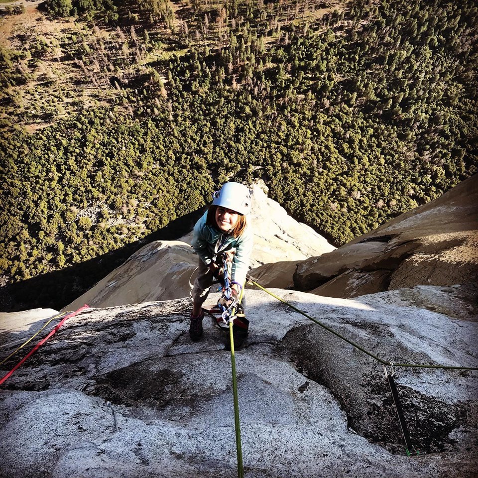 Selah near the top of the Nose. [Photo] Schneiter family collection