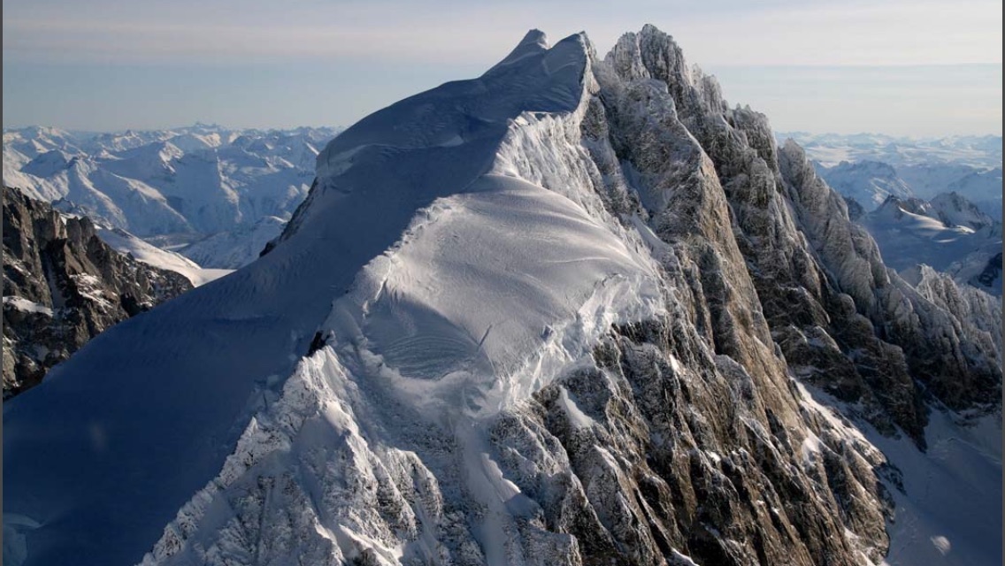 A different view of Waddington's upper west ridge. The lower part of Epaulette Ridge is out of the frame. [Photo] Courtesy of John Scurlock
